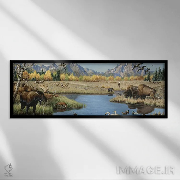 تابلو صحنهٔ دره اثر سنتی فیشر - نمای قابدار مشکی