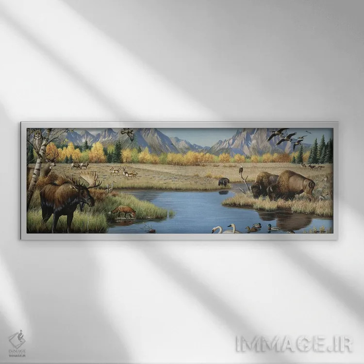 تابلو صحنهٔ دره اثر سنتی فیشر - نمای قابدار سفید