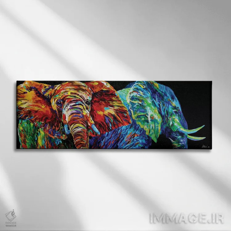 تابلو آتش و باران اثر لیندزی دال - نمای روبهرو روی دیوار