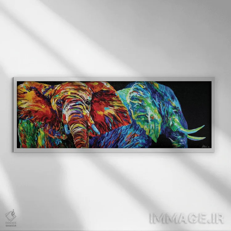 تابلو آتش و باران اثر لیندزی دال - نمای قابدار سفید