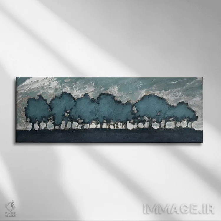 تابلو غروب ردیف درختان اثر دن منیلی - نمای روبهرو روی دیوار