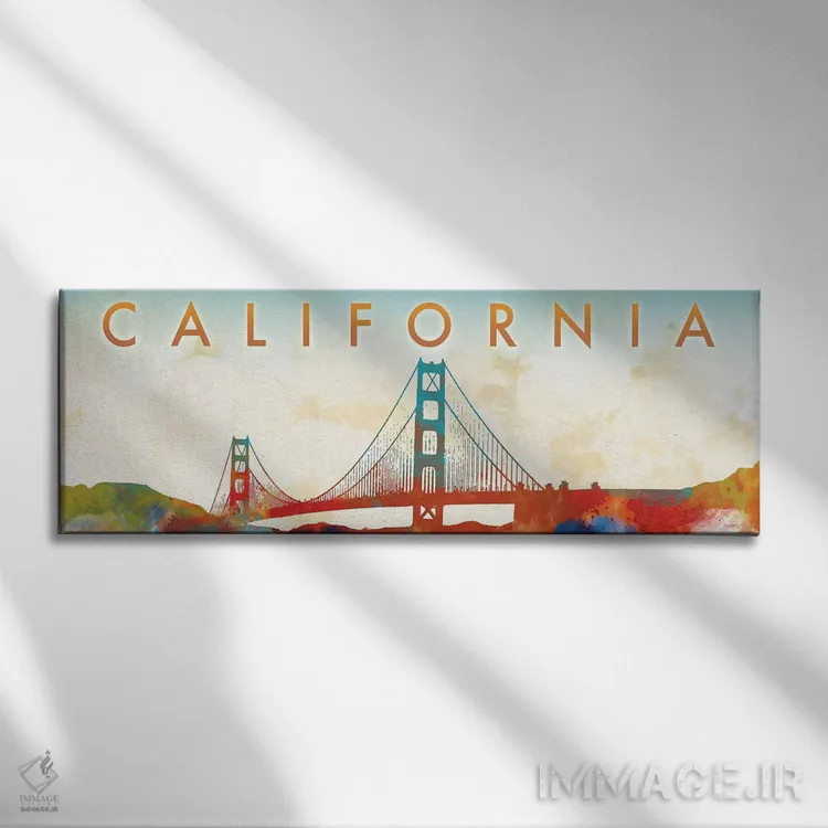 تابلو پل گلدنگیت کالیفرنیا اثر دن منیلی - نمای روبهرو روی دیوار