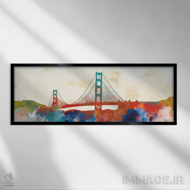 تابلو پل گلدنگیت اثر دن منیلی - نمای قابدار مشکی