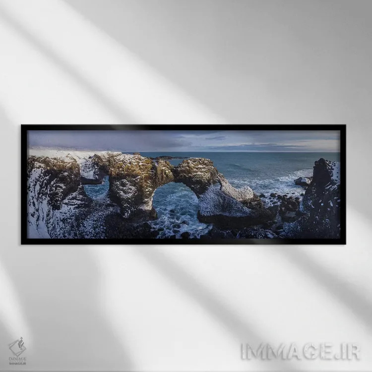 تابلو آرنستاپی سنایفلزنس ایسلند ۸ اثر دیوید کلاپ - نمای قابدار مشکی