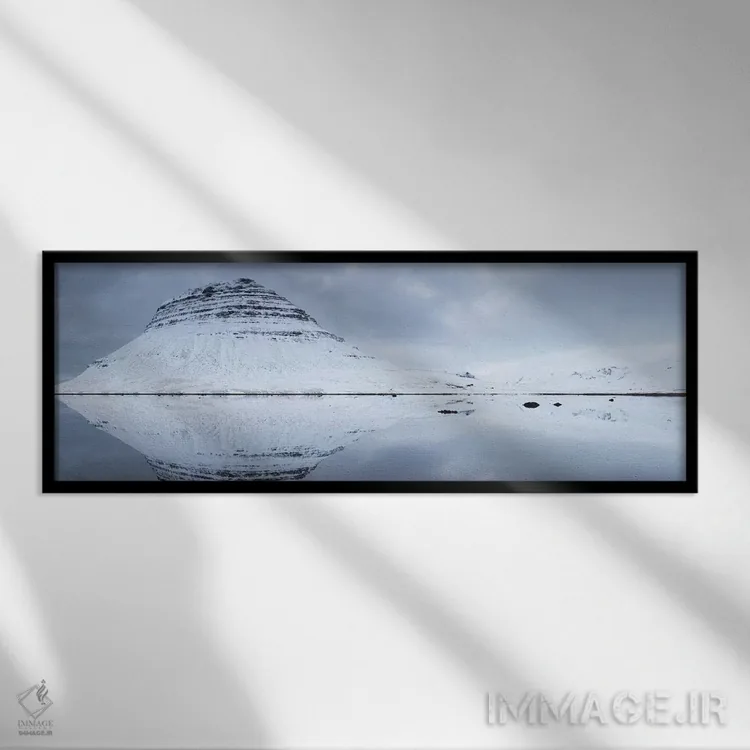 تابلو کیرکجوفل سنایفلزنس ایسلند ۲۵ اثر دیوید کلاپ - نمای قابدار مشکی