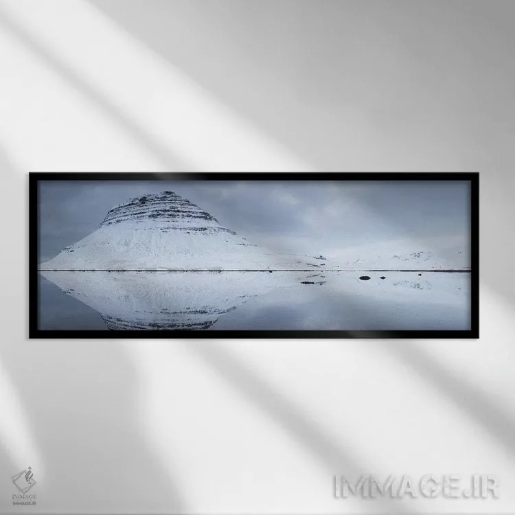 تابلو کیرکجوفل سنایفلزنس ایسلند ۲۵ اثر دیوید کلاپ - نمای قابدار مشکی