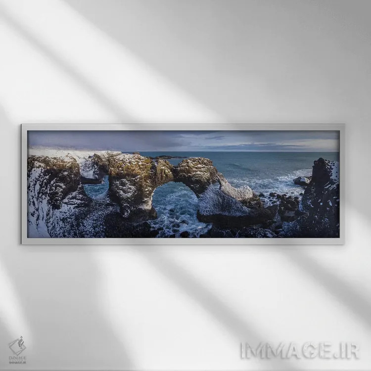 تابلو آرنستاپی سنایفلزنس ایسلند ۸ اثر دیوید کلاپ - نمای قابدار سفید