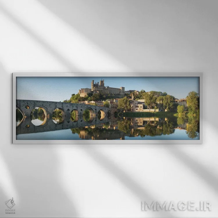 تابلو کلیسای بزیه لانگدوک ۱۵ اثر دیوید کلاپ - نمای قابدار سفید