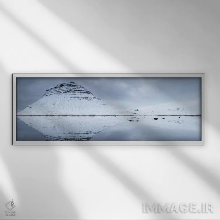 تابلو کیرکجوفل سنایفلزنس ایسلند ۲۵ اثر دیوید کلاپ - نمای قابدار سفید