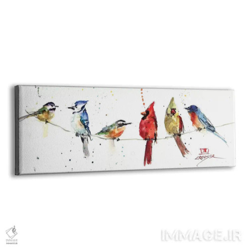تابلو پرندگان روی سیم اثر باور کراوزر - نمای پرسپکتیو محصول