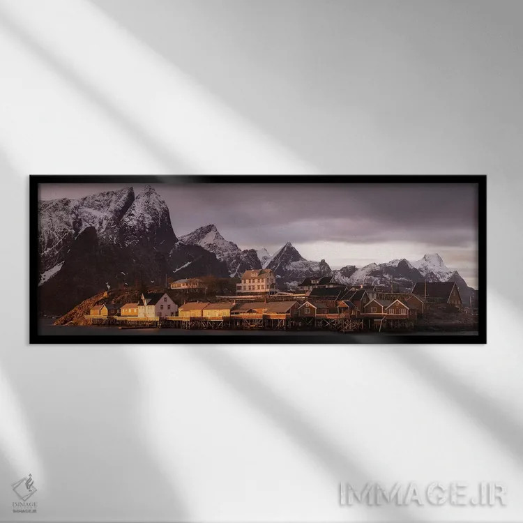 تابلو سکریسویای لوفوتن نروژ ۳ اثر دیوید کلاپ - نمای قابدار مشکی