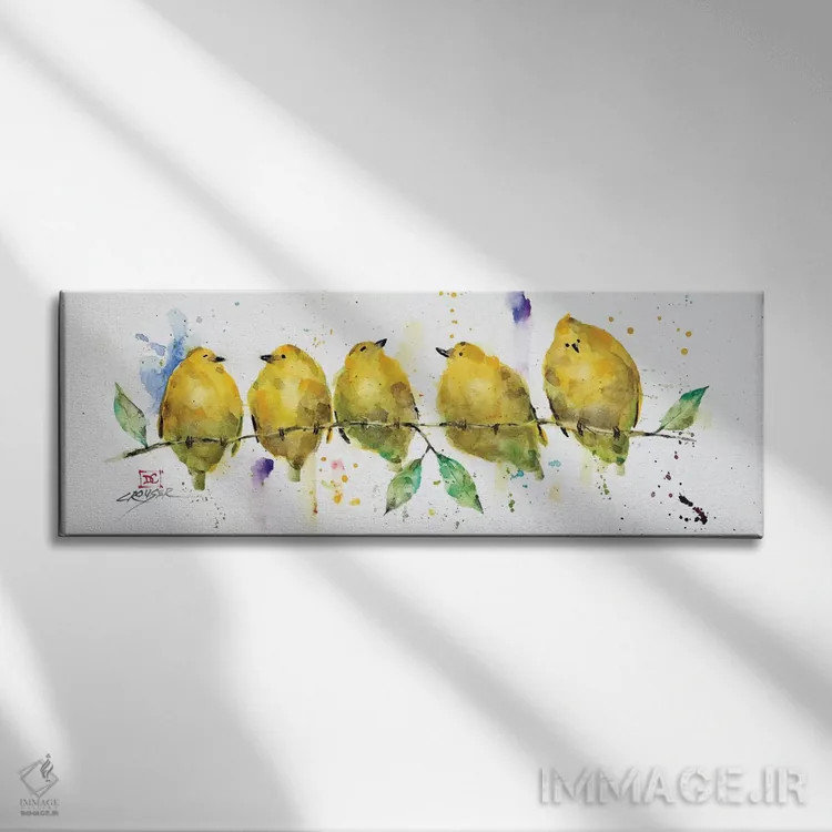 تابلو پرندگان لیمویی اثر باور کراوزر - نمای روبهرو روی دیوار