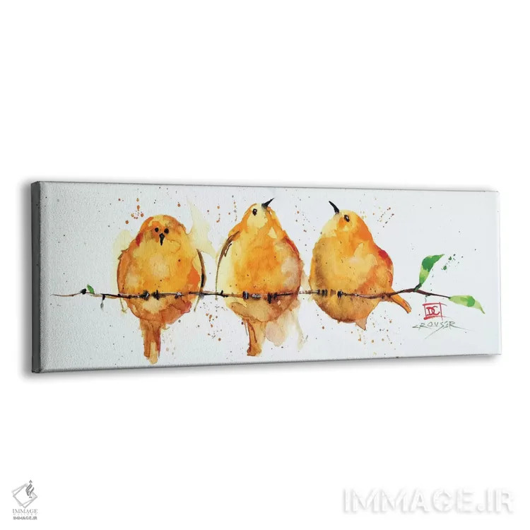 تابلو پرندگان نارنجی اثر باور کراوزر - نمای پرسپکتیو محصول