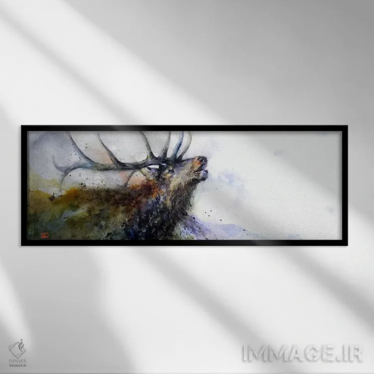 تابلو گوزن شمالی II اثر باور کراوزر - نمای قابدار مشکی