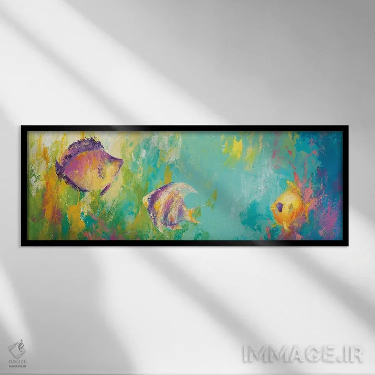 تابلو برخورد در صخره مرجانی اثر باورا دارگو - نمای قابدار مشکی