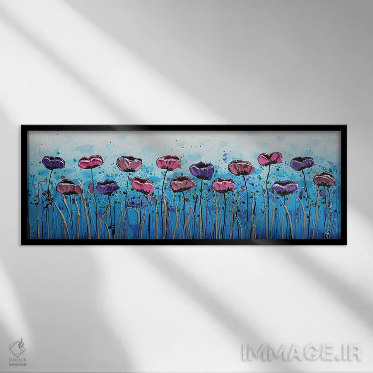 تابلو رقص گلها اثر آماندا داگ - نمای قابدار مشکی