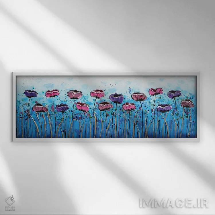 تابلو رقص گلها اثر آماندا داگ - نمای قابدار سفید