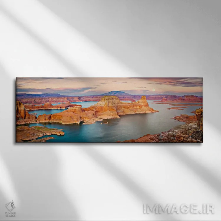 تابلو نمای درهٔ دریاچه III اثر دیوید دروست - نمای روبهرو روی دیوار