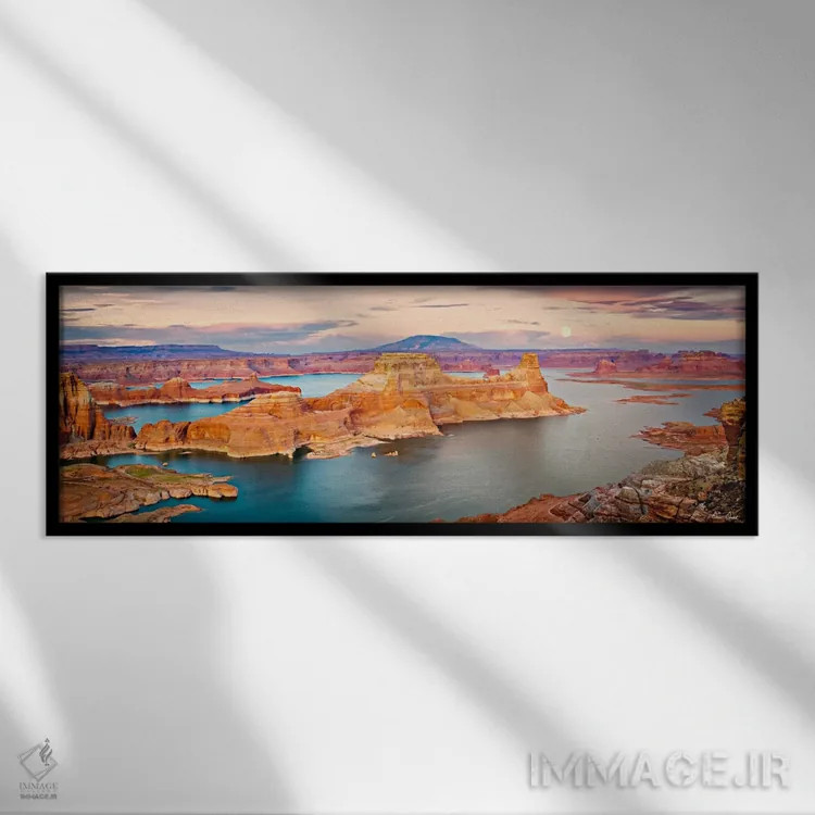 تابلو نمای درهٔ دریاچه III اثر دیوید دروست - نمای قابدار مشکی