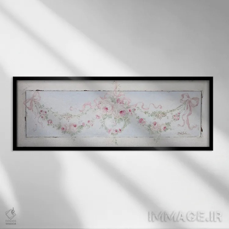 تابلو رزهای ورسای (فرانسه) اثر دبی کولز - نمای قابدار مشکی