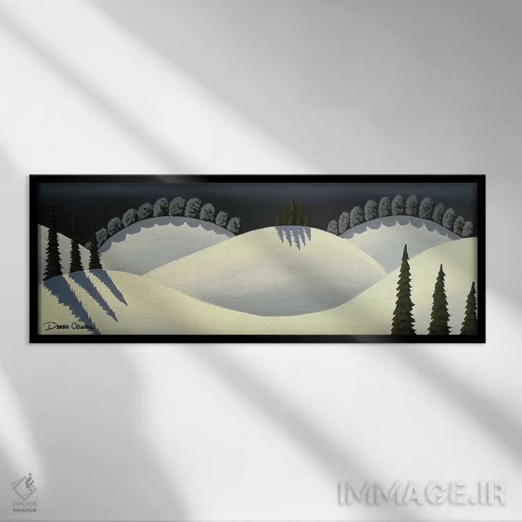 تابلو پوشیده از برف اثر دبی کریسول - نمای قابدار مشکی