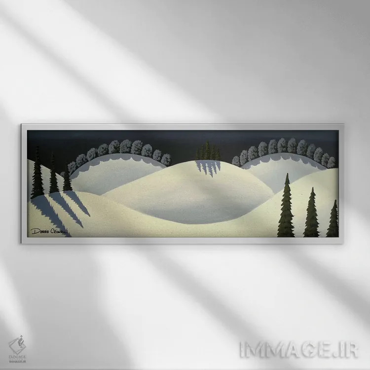 تابلو پوشیده از برف اثر دبی کریسول - نمای قابدار سفید