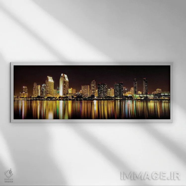 تابلو خط افق سن دیگو اثر دانیتا دلیمنت - نمای قابدار سفید