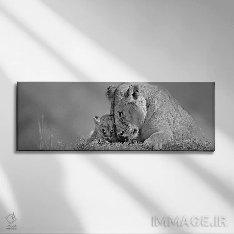 تابلو عشق شیر ماده اثر دانیتا دلیمنت - نمای روبهرو روی دیوار