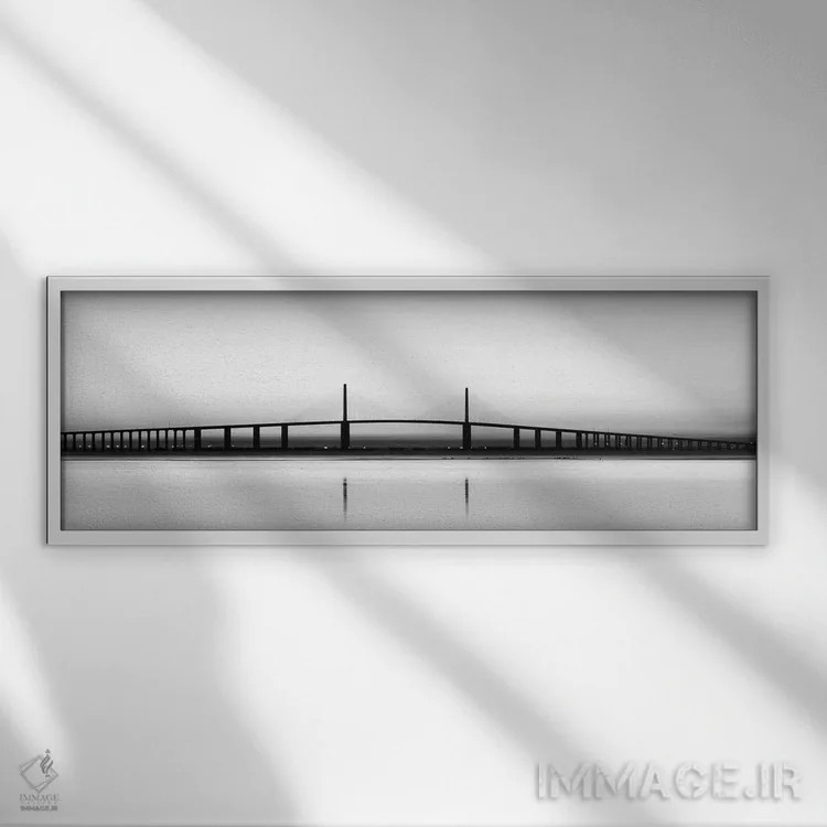 تابلو پل سانشاین اسکایوی اثر دانیتا دلیمنت - نمای قابدار سفید