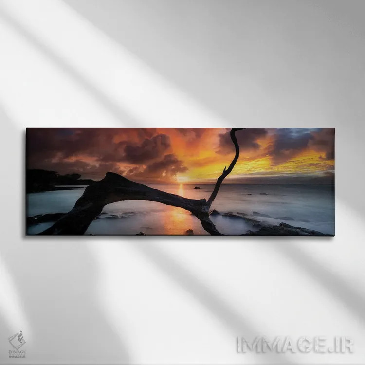 تابلو غروب هاوایی هفتم اثر دنیس فراتس - نمای روبهرو روی دیوار