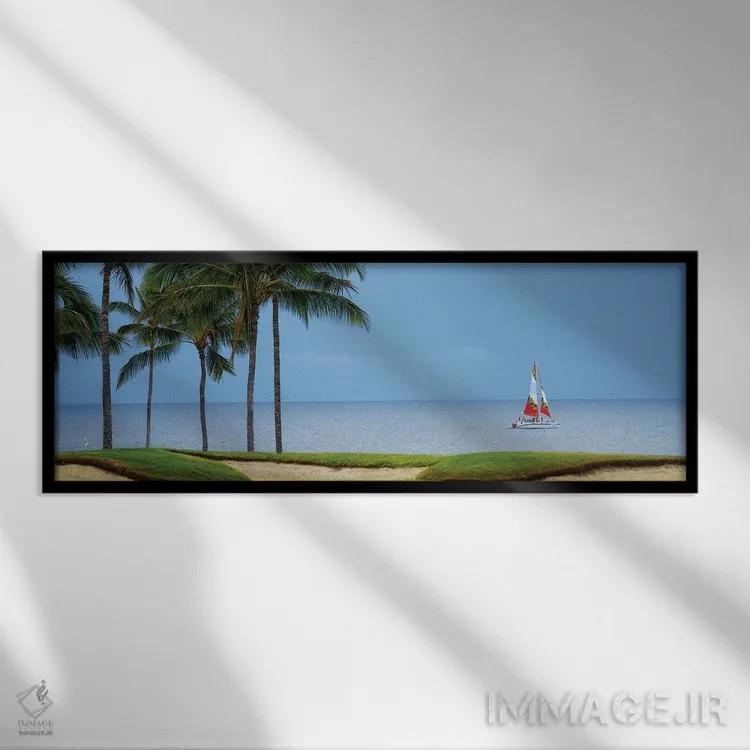 تابلو گلف و قایقرانی اثر دنیس فراتس - نمای قابدار مشکی