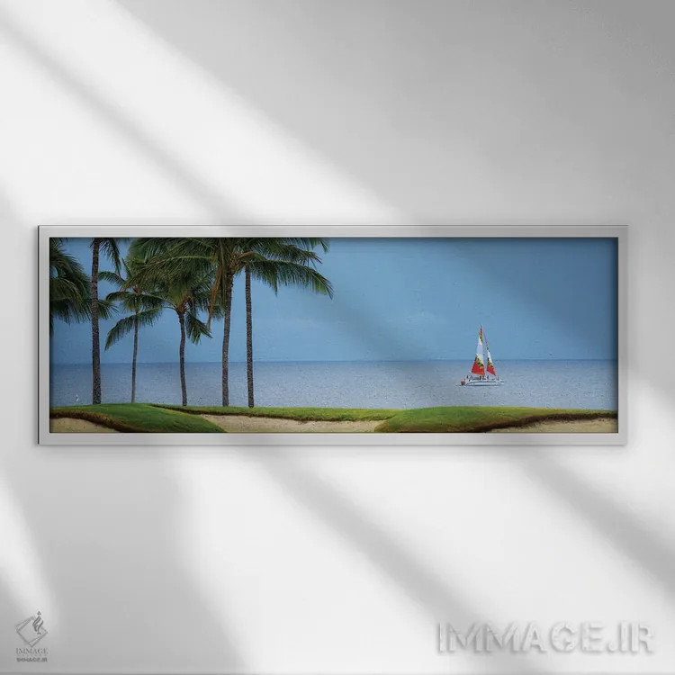 تابلو گلف و قایقرانی اثر دنیس فراتس - نمای قابدار سفید