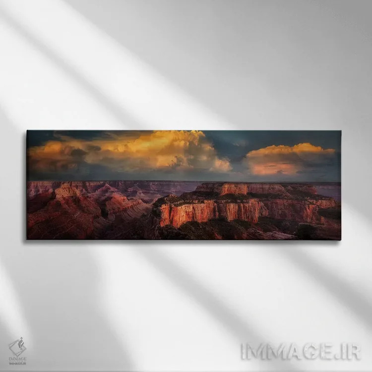 تابلو غروب گرند کنیون پنج اثر دنیس فراتس - نمای روبهرو روی دیوار