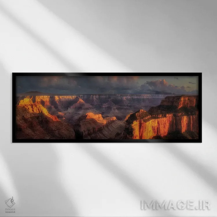 تابلو منظرهٔ پانورامای گرند کنیون اثر دنیس فراتس - نمای قابدار مشکی