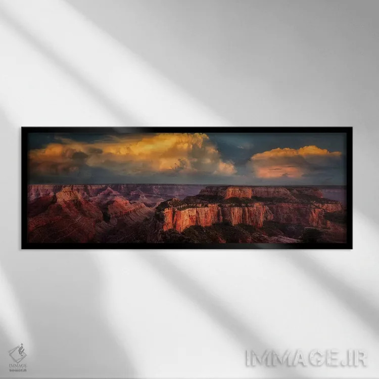 تابلو غروب گرند کنیون پنج اثر دنیس فراتس - نمای قابدار مشکی