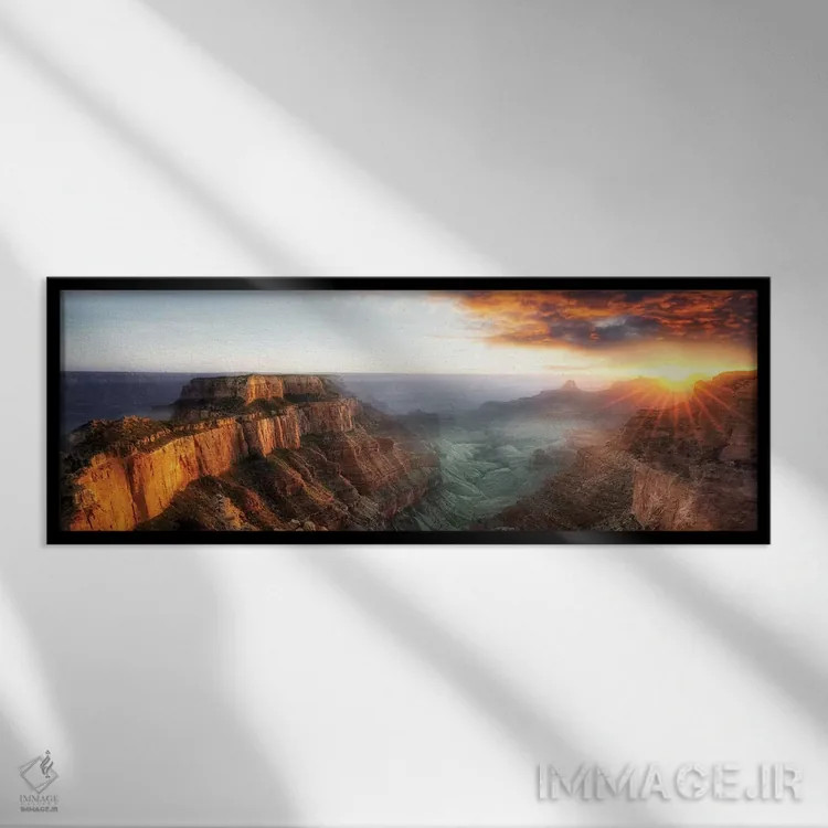 تابلو غروب گرند کنیون شش اثر دنیس فراتس - نمای قابدار مشکی