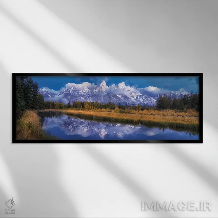 تابلو پانورامای تتون اثر دنیس فراتس - نمای قابدار مشکی