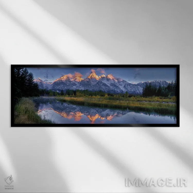 تابلو پانورامای تتون ۲ اثر دنیس فراتس - نمای قابدار مشکی