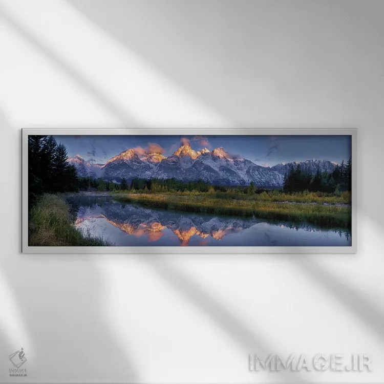 تابلو پانورامای تتون ۲ اثر دنیس فراتس - نمای قابدار سفید