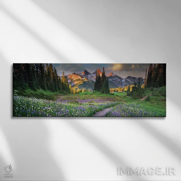 تابلو منظرهٔ گلستان تاتوش (مسیر گلداری پانوراما) اثر دنیس فراتس - نمای روبهرو روی دیوار