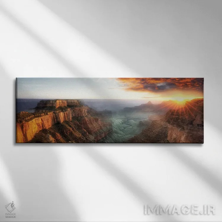 تابلو پانورامای غروب گرند کنیون اثر دنیس فراتس - نمای روبهرو روی دیوار