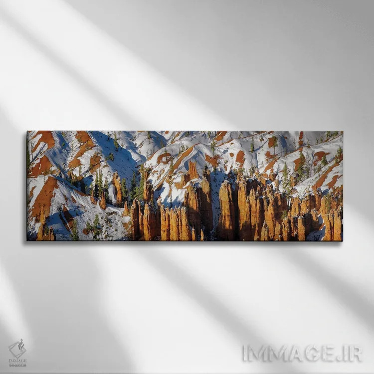 تابلو پانورامای برف زایان (پارک ملی زایان) اثر دنیس فراتس - نمای روبهرو روی دیوار