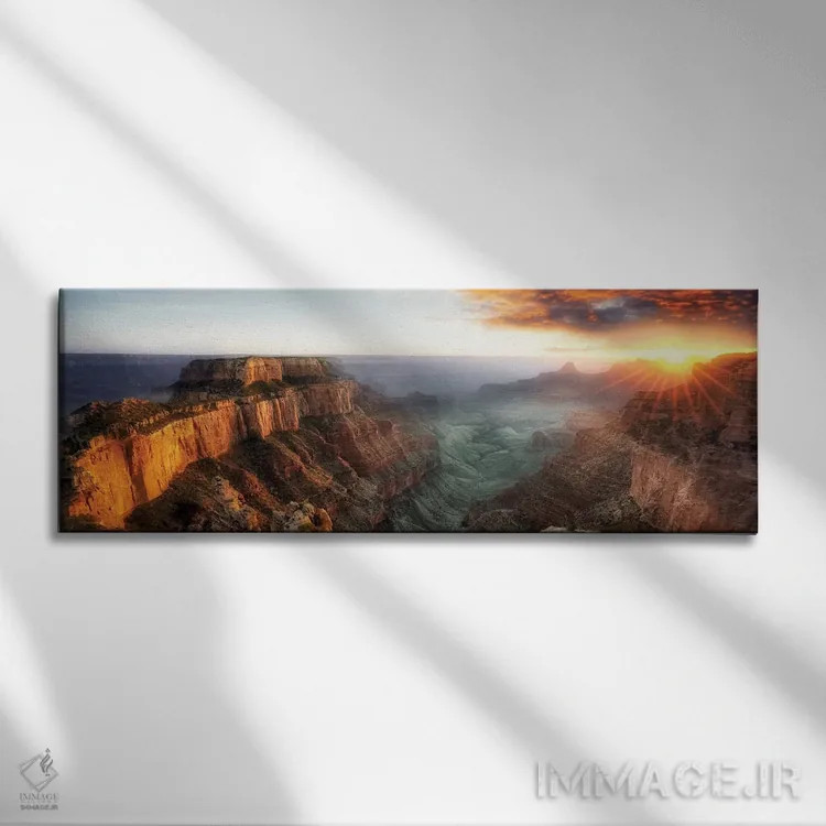 تابلو غروب گرند کانیون ۵ (آمریکا) اثر دنیس فراتس - نمای روبهرو روی دیوار