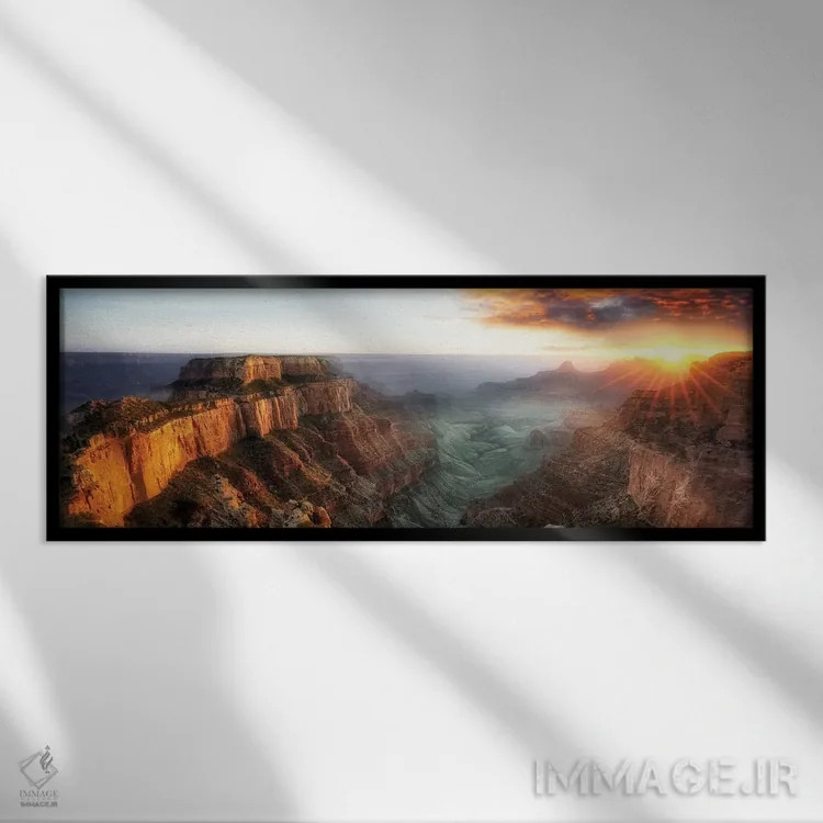 تابلو غروب گرند کانیون ۵ (آمریکا) اثر دنیس فراتس - نمای قابدار مشکی