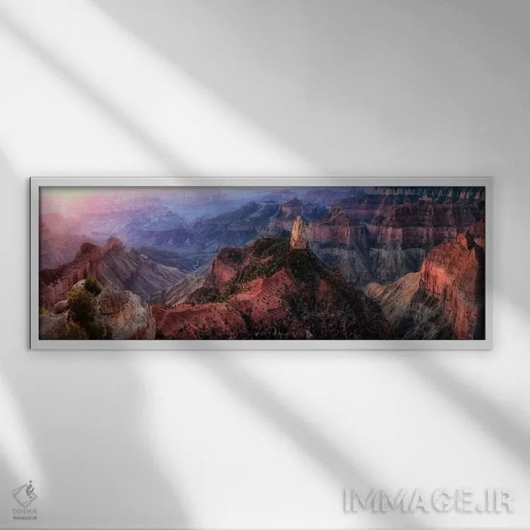 تابلو طلوع خورشید دره اثر دنیس فراتس - نمای قابدار سفید