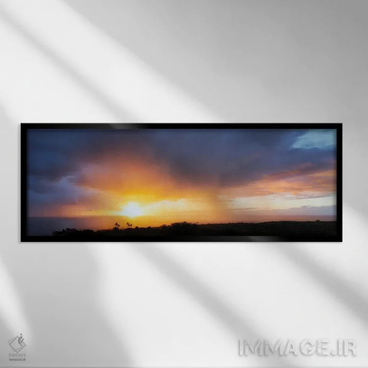 تابلو غروب در کنار دریا II اثر دنیس فراتس - نمای قابدار مشکی