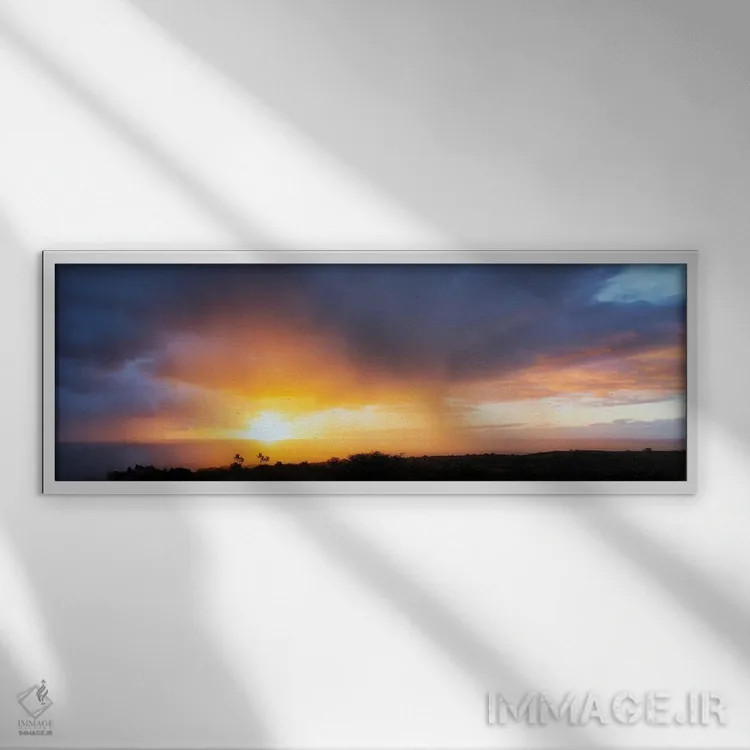 تابلو غروب در کنار دریا II اثر دنیس فراتس - نمای قابدار سفید