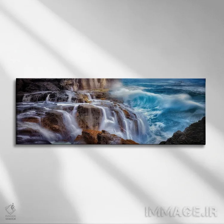 تابلو آبشار موجی اثر دنیس فراتس - نمای روبهرو روی دیوار
