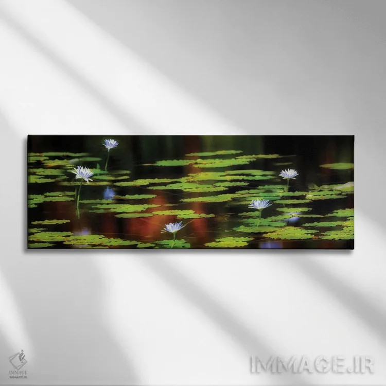 تابلو سوسنهای گرمسیری اثر دنیس فراتس - نمای روبهرو روی دیوار