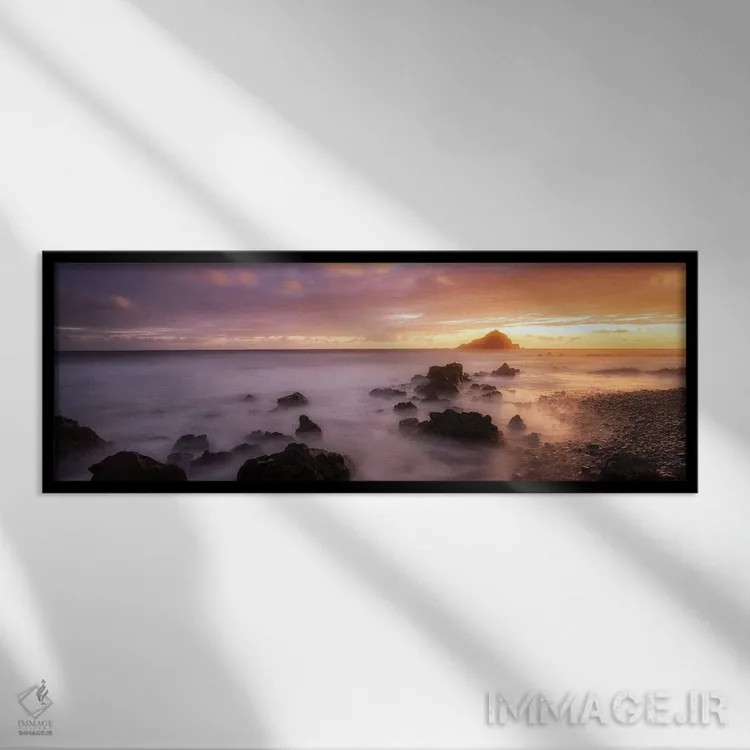 تابلو غروب هانا (محل: جزیره مائوئی هاوایی) اثر دنیس فراتس - نمای قابدار مشکی